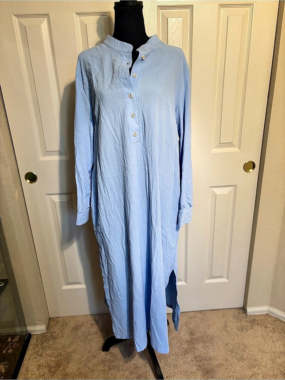 ZANZEA light blue women’s maxi dress 100% cotton size XXL - brand new with tag